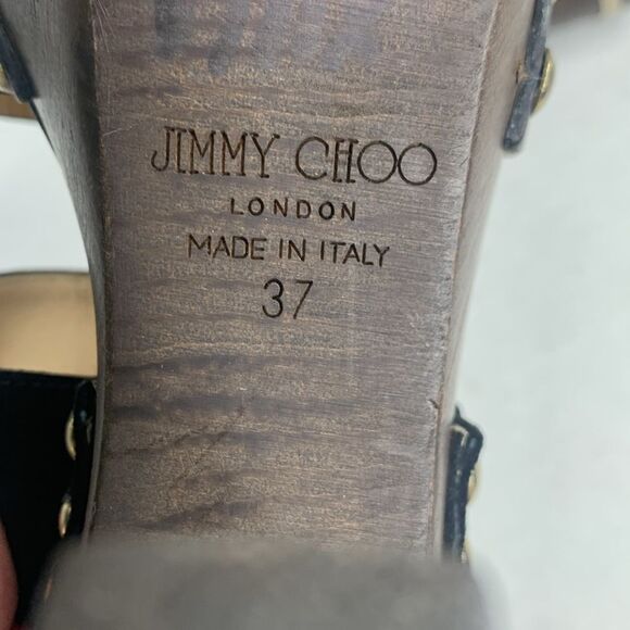 Jimmy Choo black suede leather studded clog heels - Picture 9 of 10